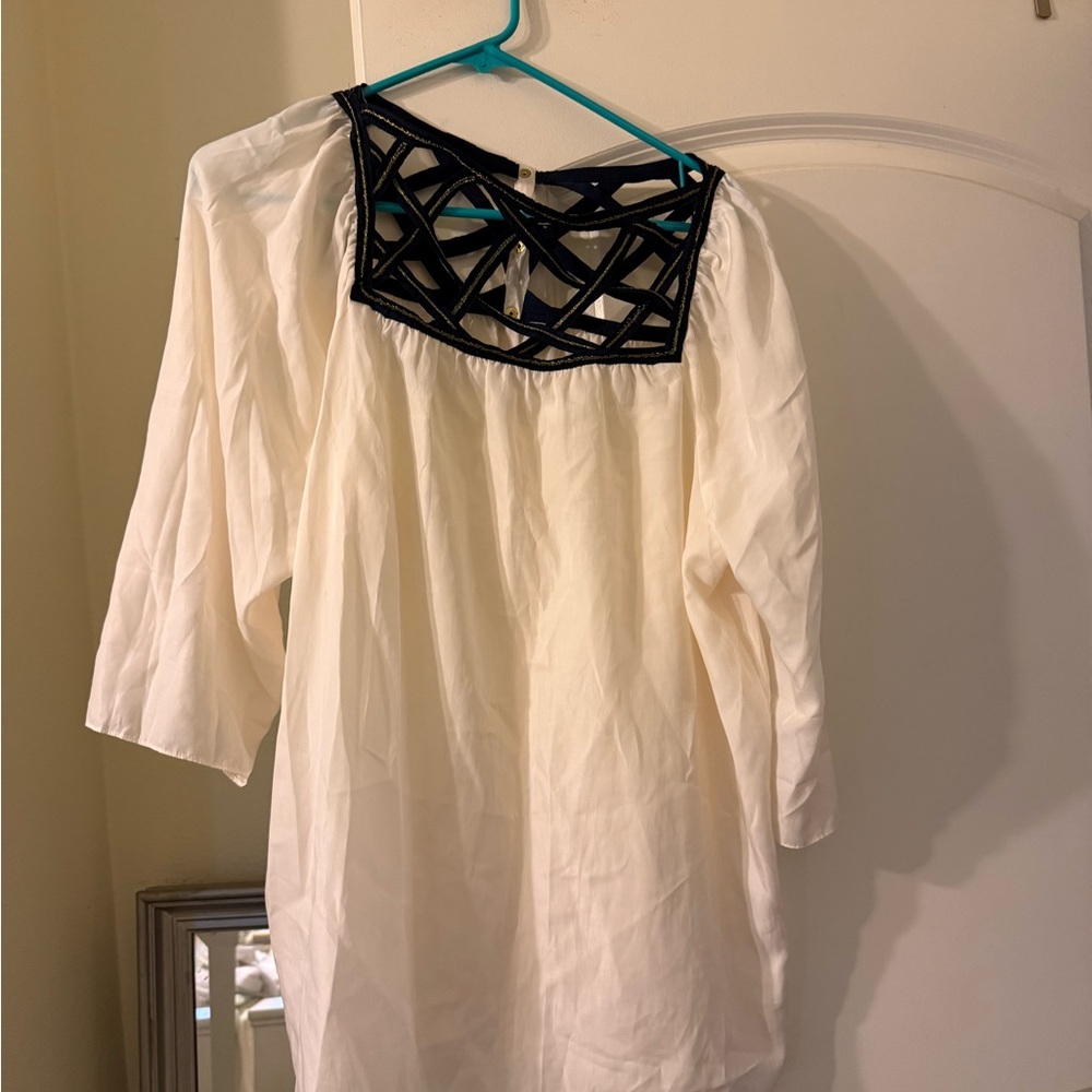 RACHEL Rachel Roy White Tunic with Black Accents